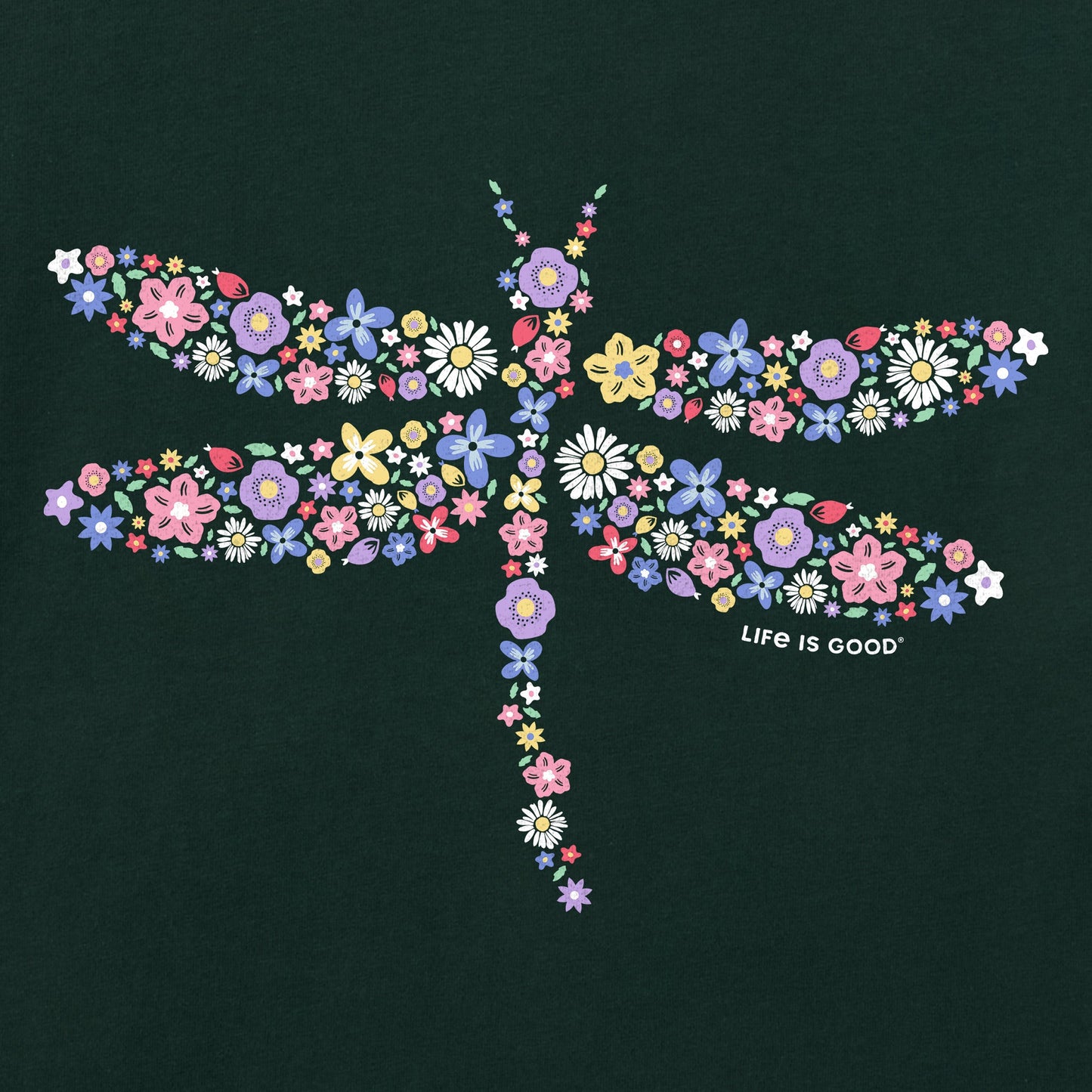 Women's Dragonfly Flowers Short Sleeve Tee