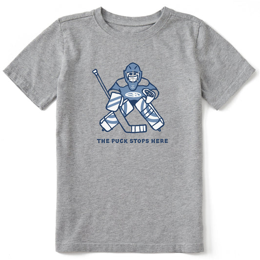 Kids The Puck Stops Here Short Sleeve Crusher Tee