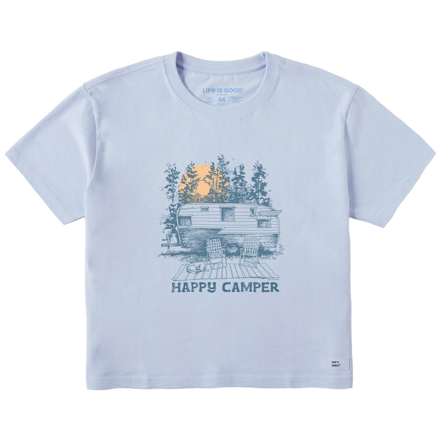 Women's Happy Camper Forest Short Sleeve Crusher Boxy Tee