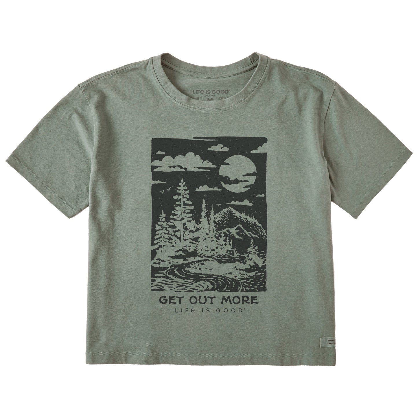 Women's Get Out More Stamp Short Sleeve Crusher Boxy Tee