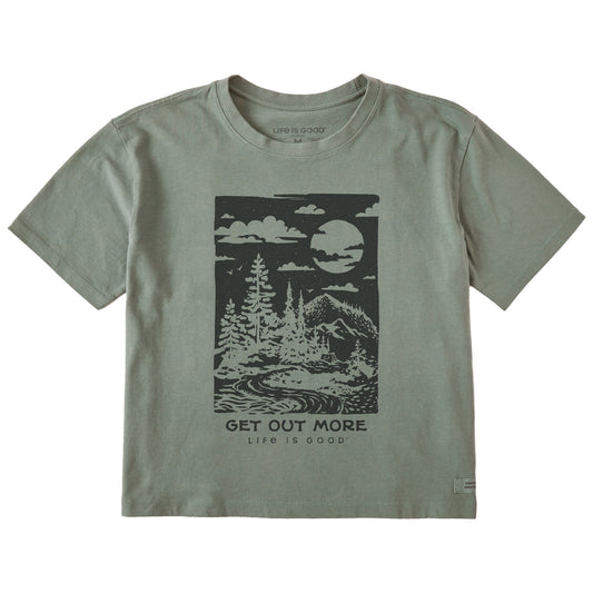 Women's Get Out More Stamp Short Sleeve Crusher Boxy Tee