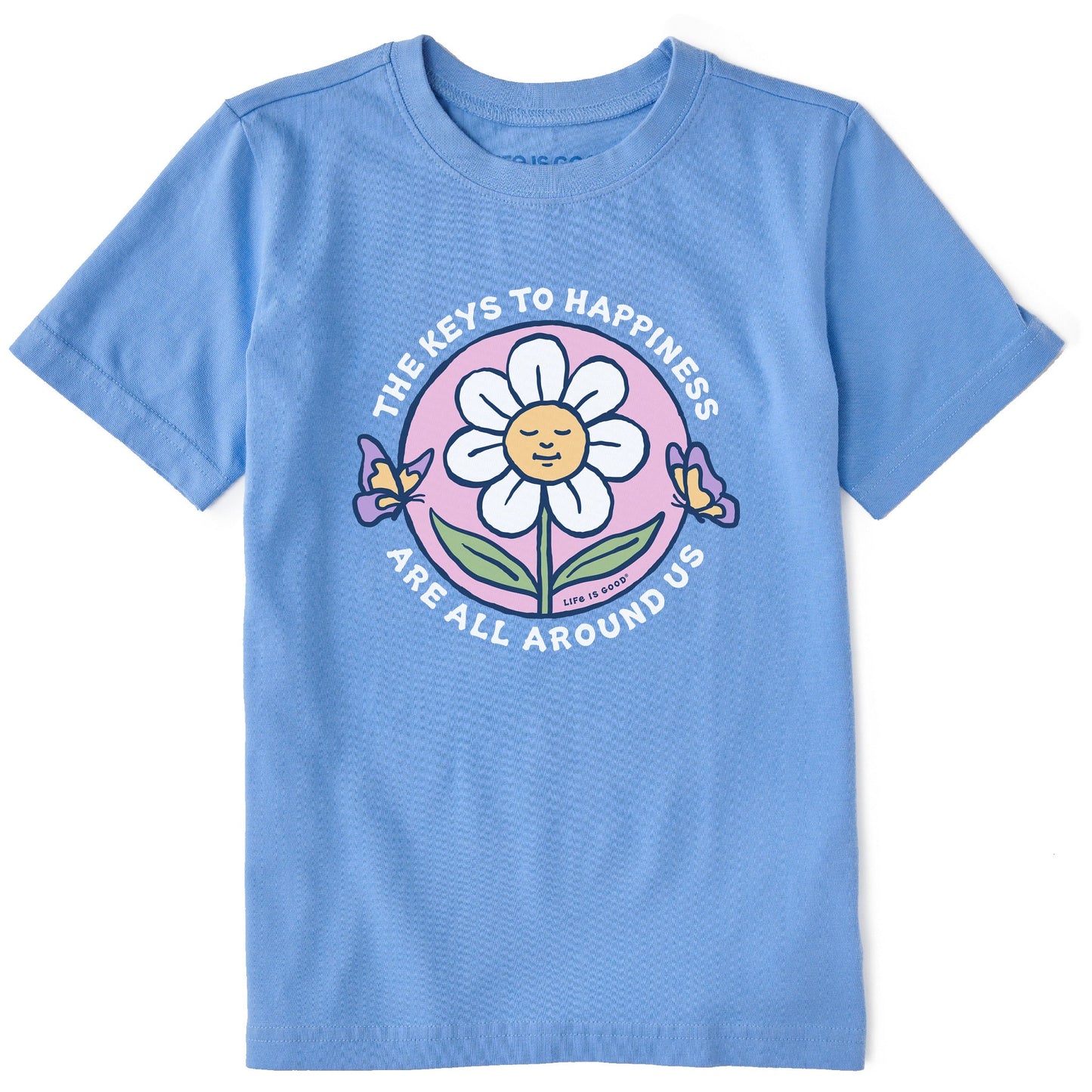 Kids Keys to Happiness Flower Short Sleeve Crusher Tee