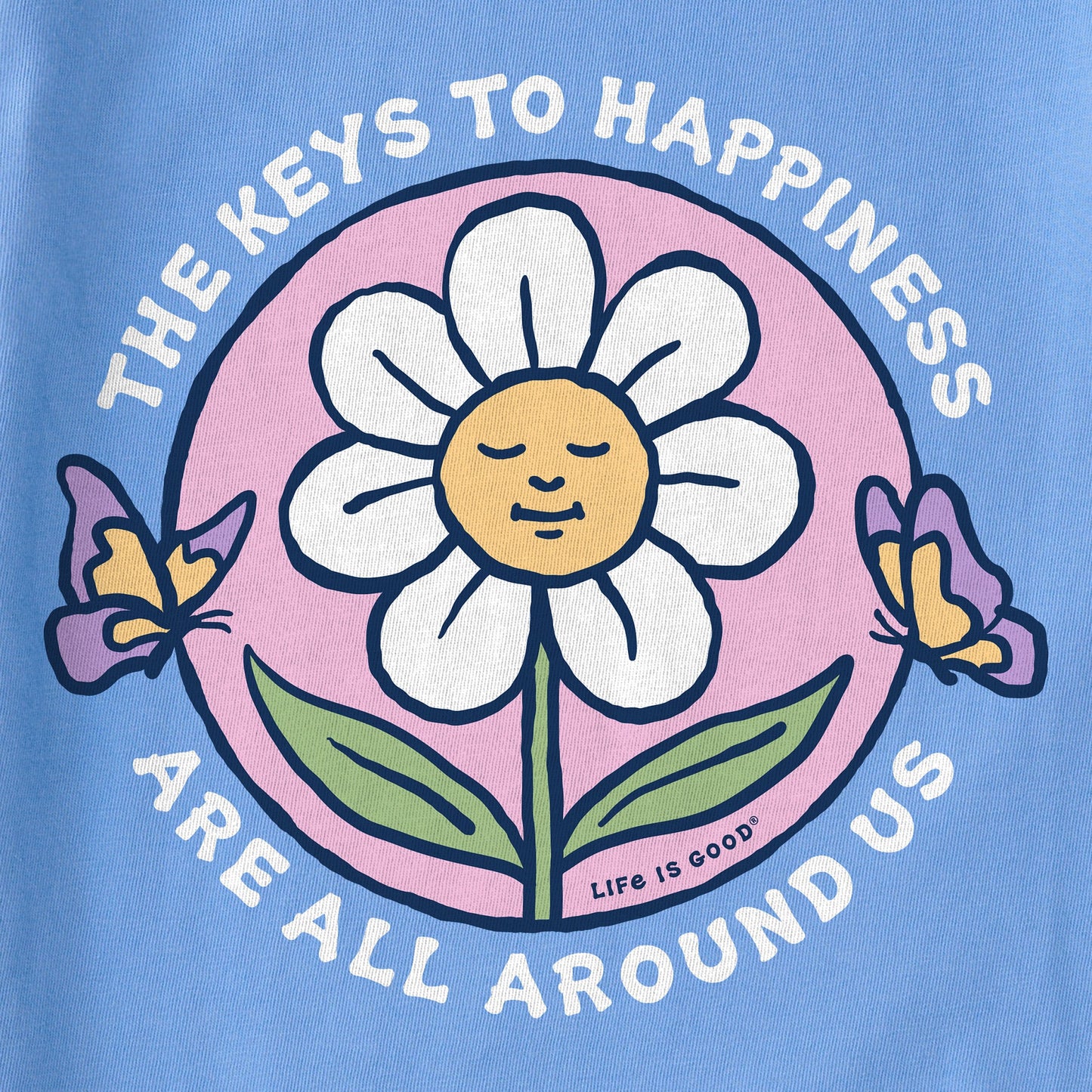 Kids Keys to Happiness Flower Short Sleeve Crusher Tee