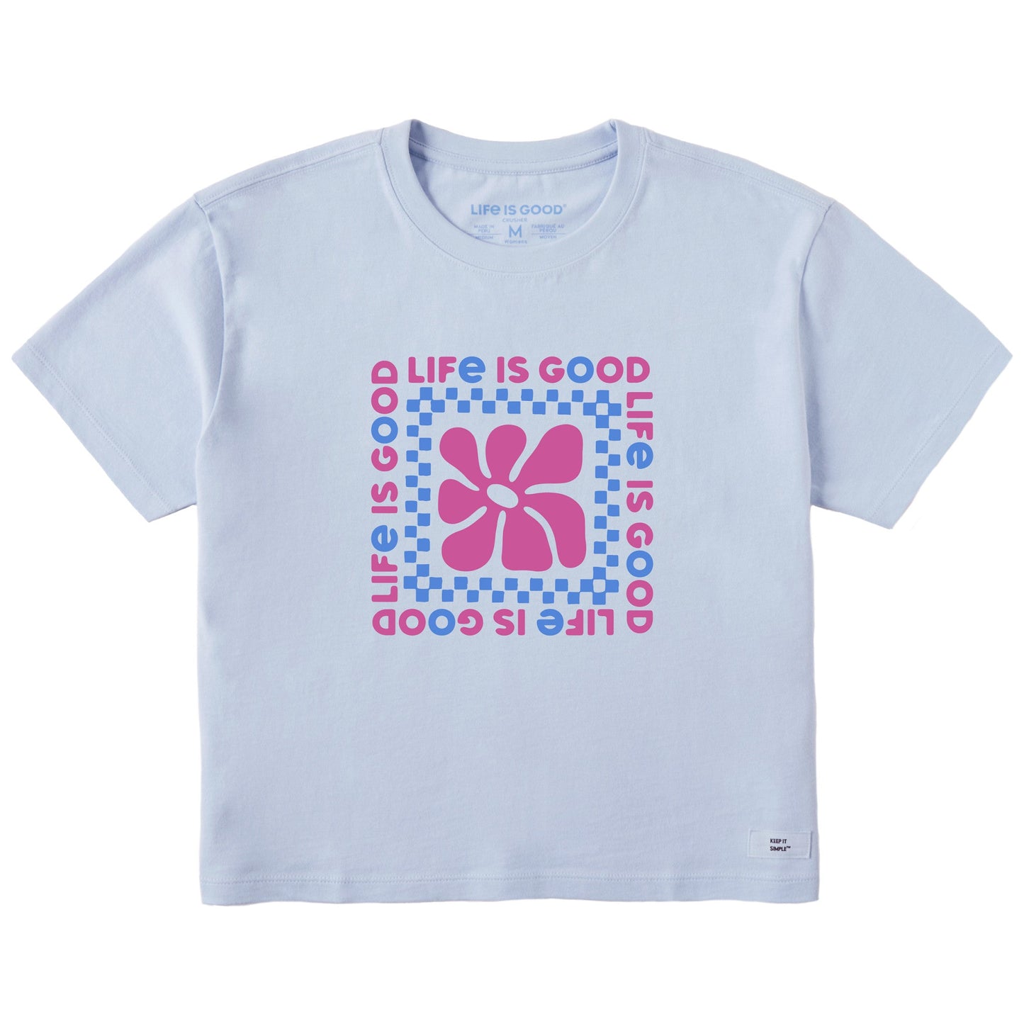 Women's Blobby Floral Square Short Sleeve Crusher Boxy Tee