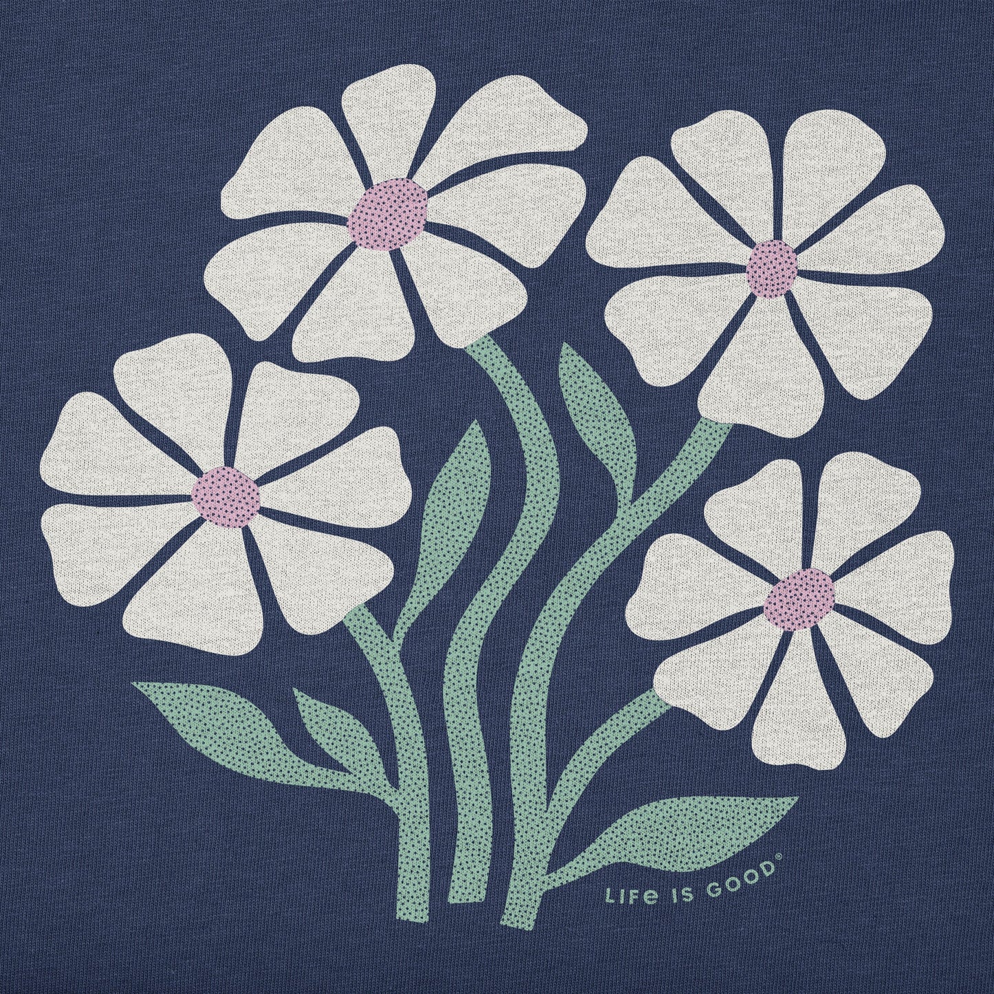 Women's Four Flower Circle Short Sleeve Crusher Boxy Tee