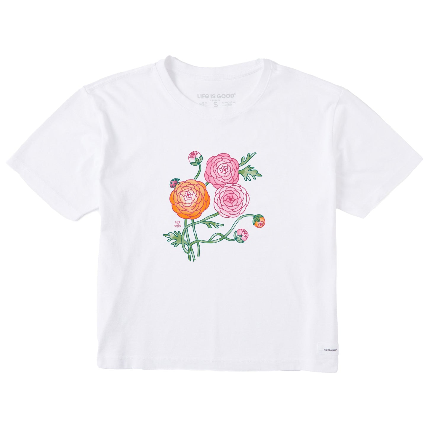 Women's Ranunculus Ladybug Short Sleeve Crusher Boxy Tee