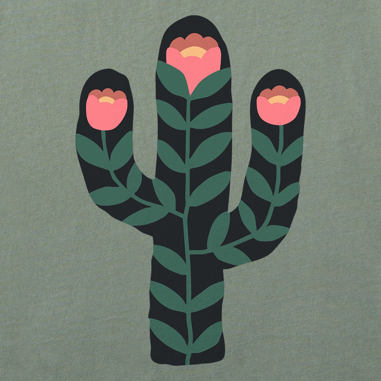 Women's Western Flower Cactus Short Sleeve Crusher Boxy Tee