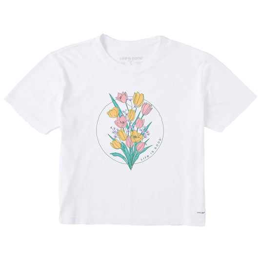 Women's Tulip Summer Short Sleeve Crusher Boxy Tee