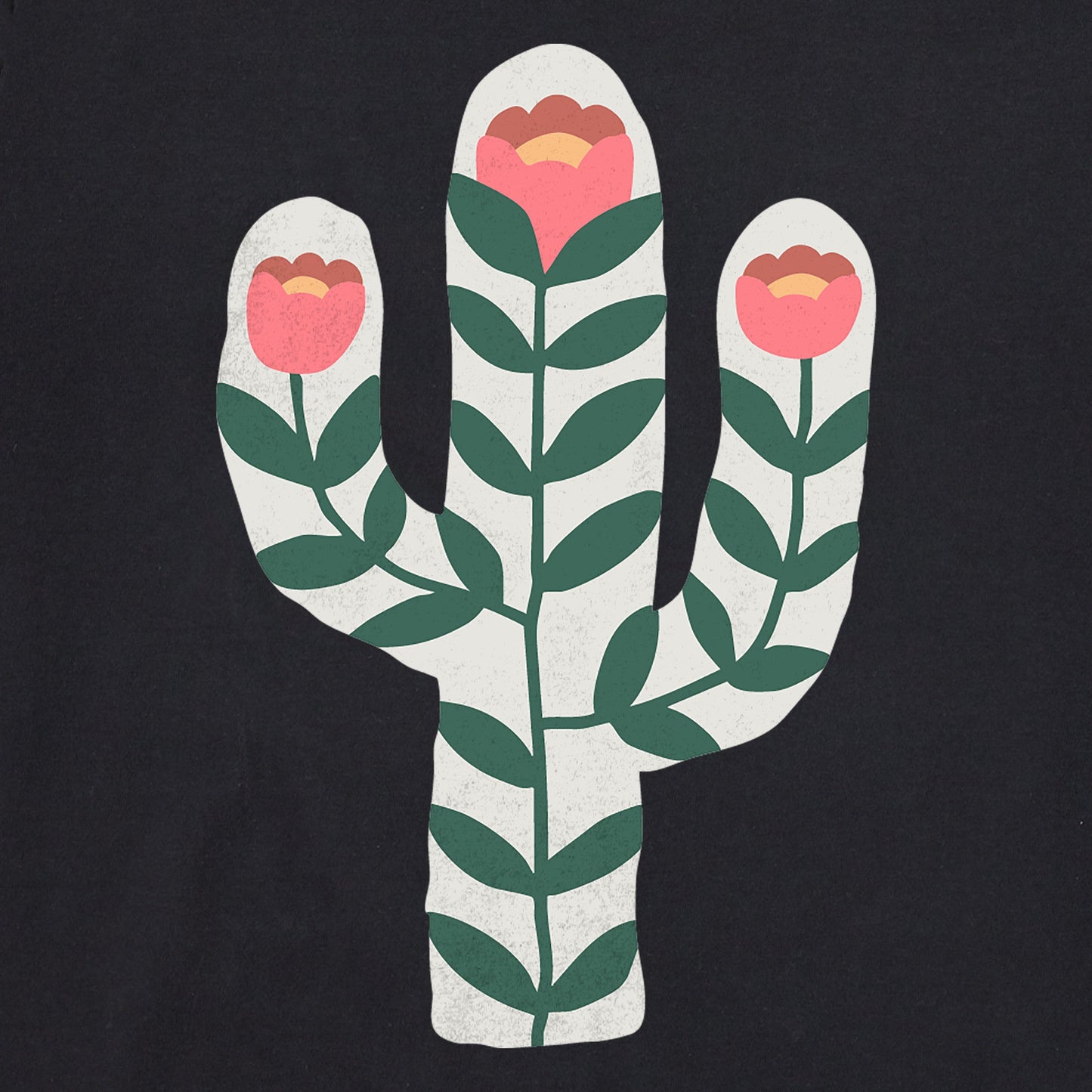 Women's Western Flower Cactus Short Sleeve Tee