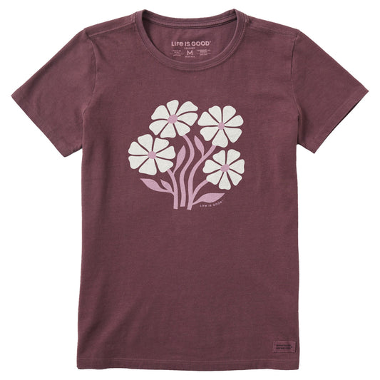 Women's Four Flower Circle Short Sleeve Crusher Tee