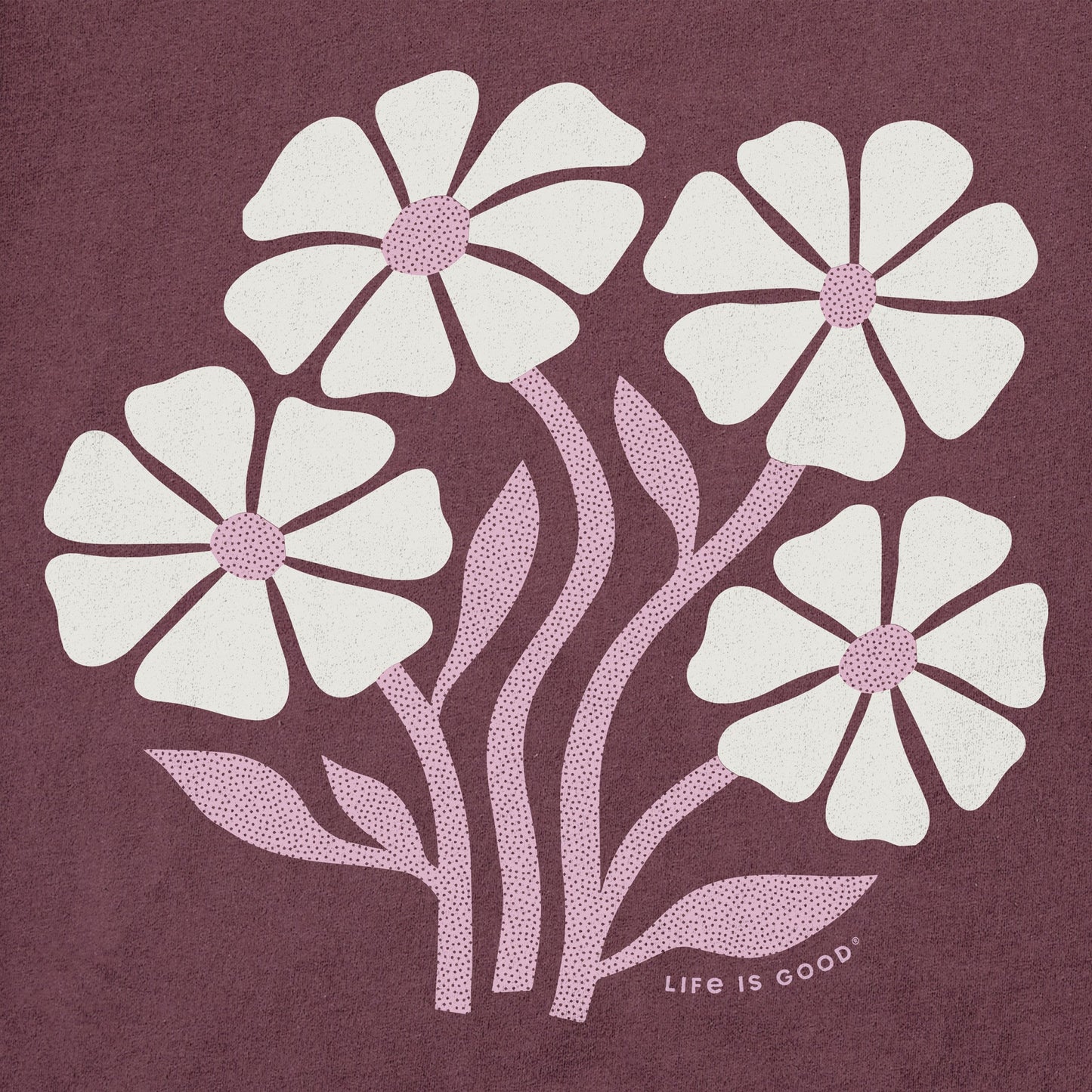 Women's Four Flower Circle Short Sleeve Crusher Tee