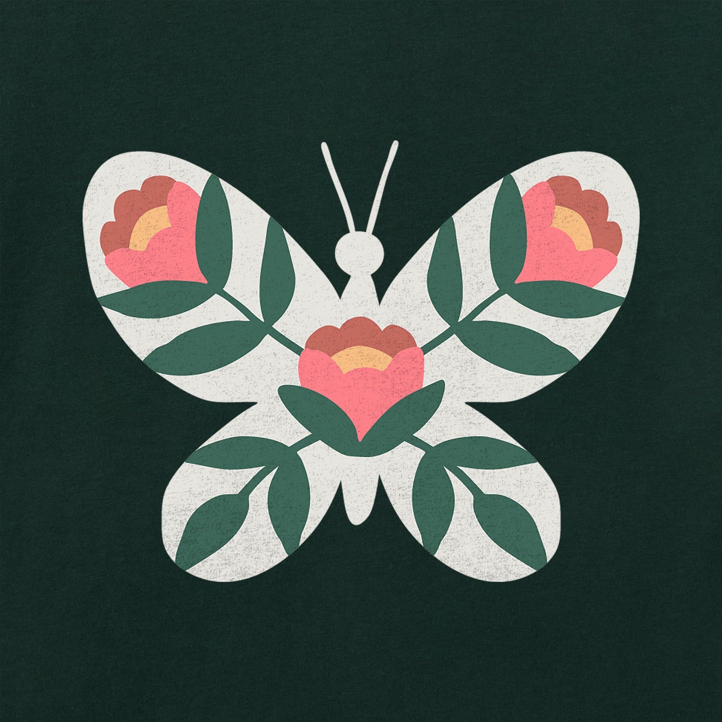 Women's Western Flower Butterfly Short Sleeve Crusher Tee