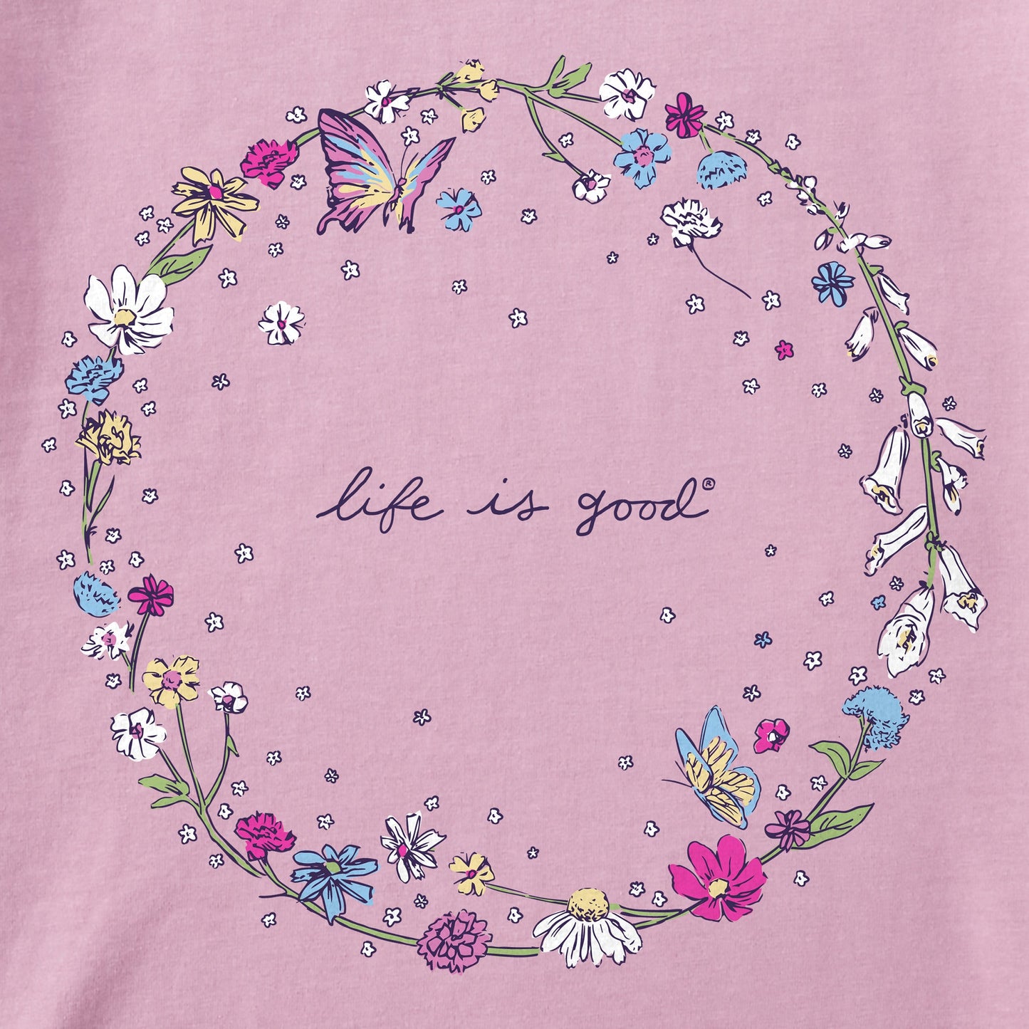 Women's Wildflower Circle Short Sleeve Crusher Tee