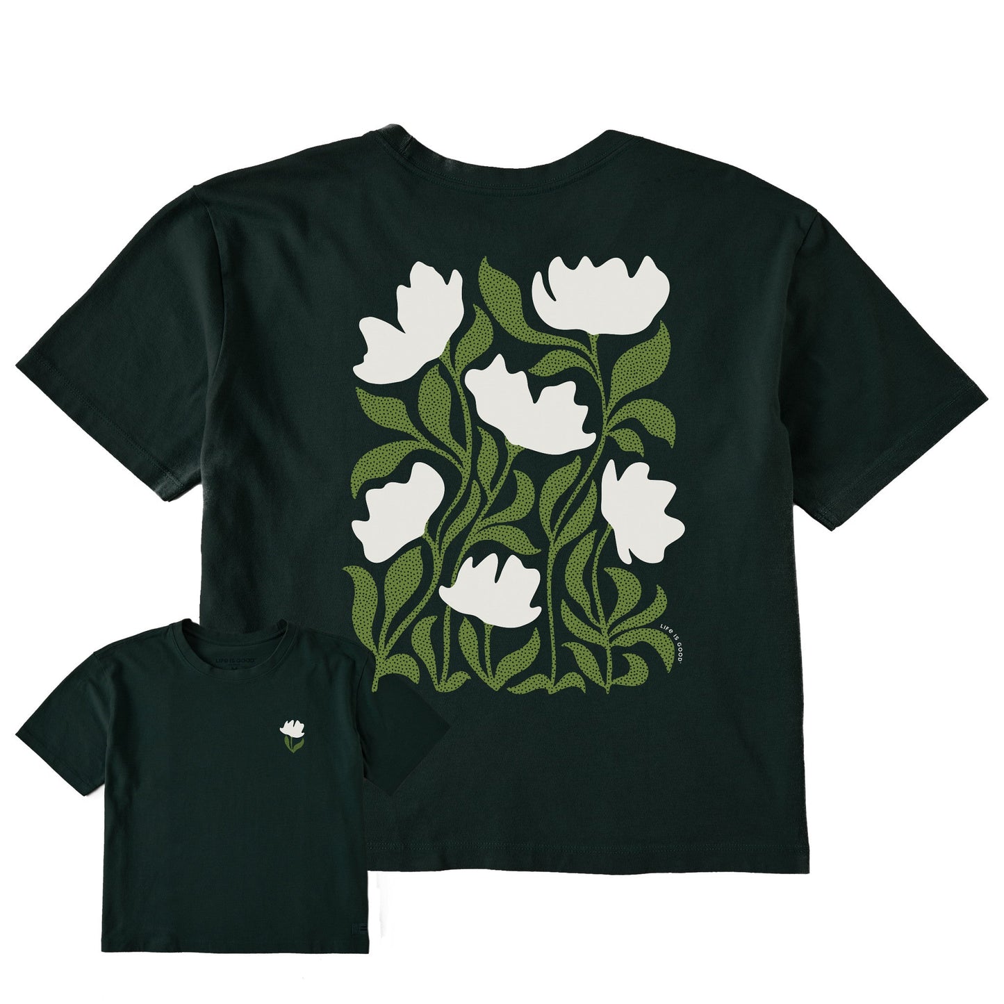 Women's Six Flowers Short Sleeve Crusher Boxy Tee