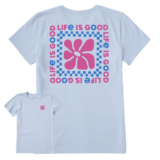 Women's Blobby Floral Square Short Sleeve Crusher Tee