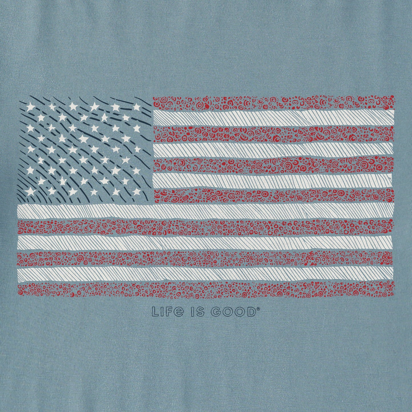 Men's Yankee Doodle Flag Long Sleeve Crusher Tee