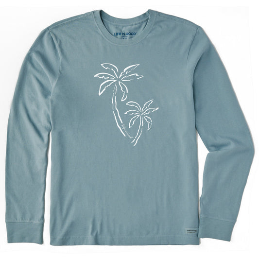 Men's Two Simple Palms Long Sleeve Crusher Tee