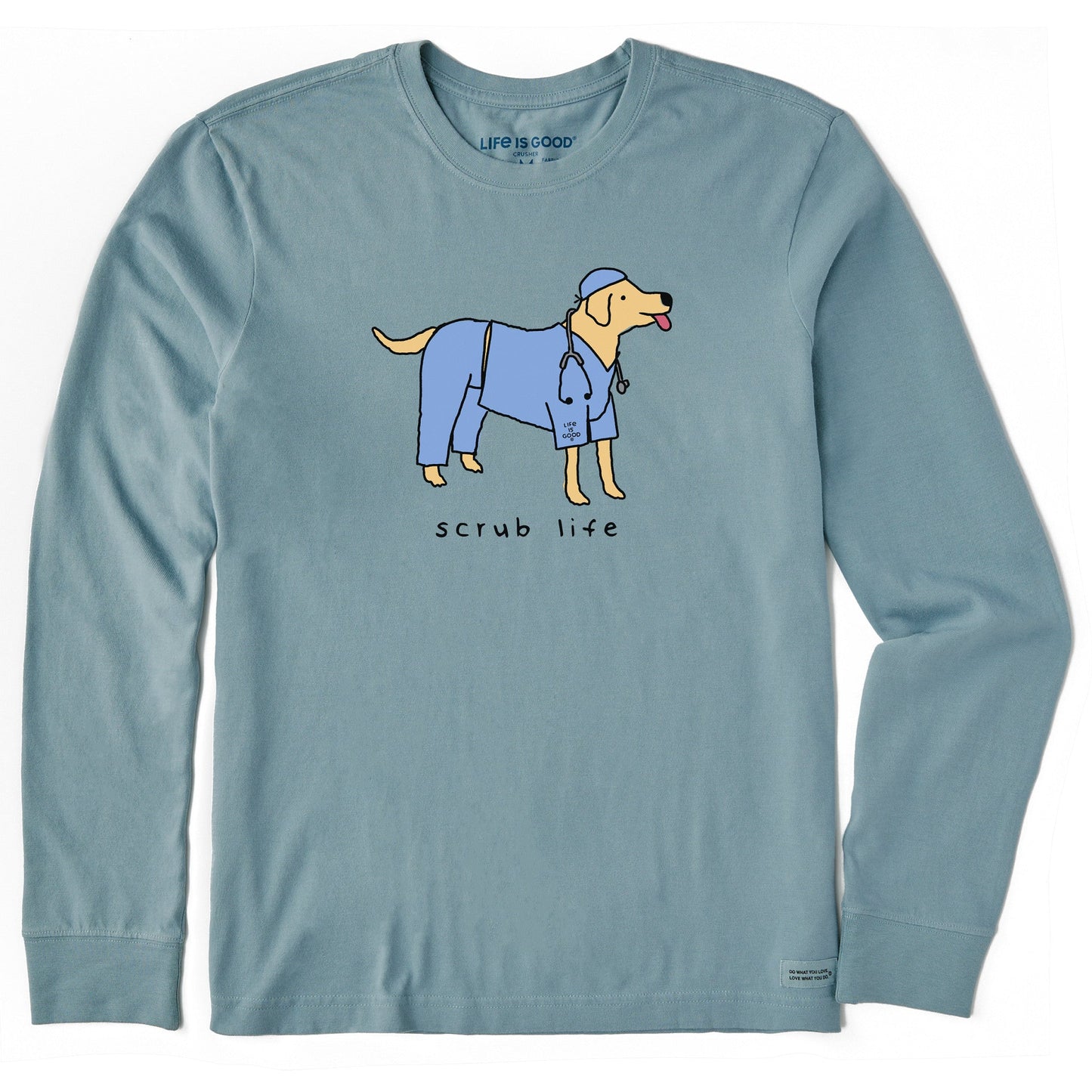 Men's Scrub Life Dog Long Sleeve Crusher Tee