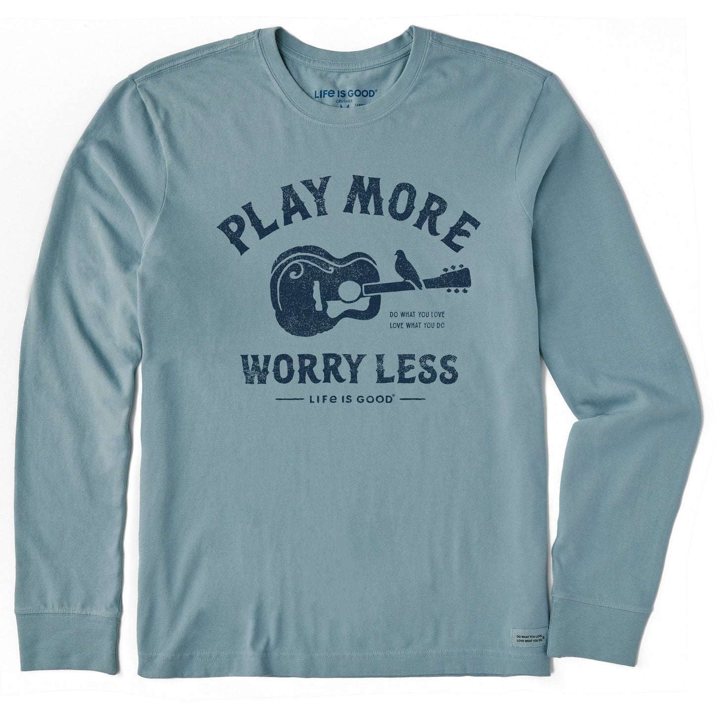 Men's Guitar Play More Long Sleeve Crusher Tee