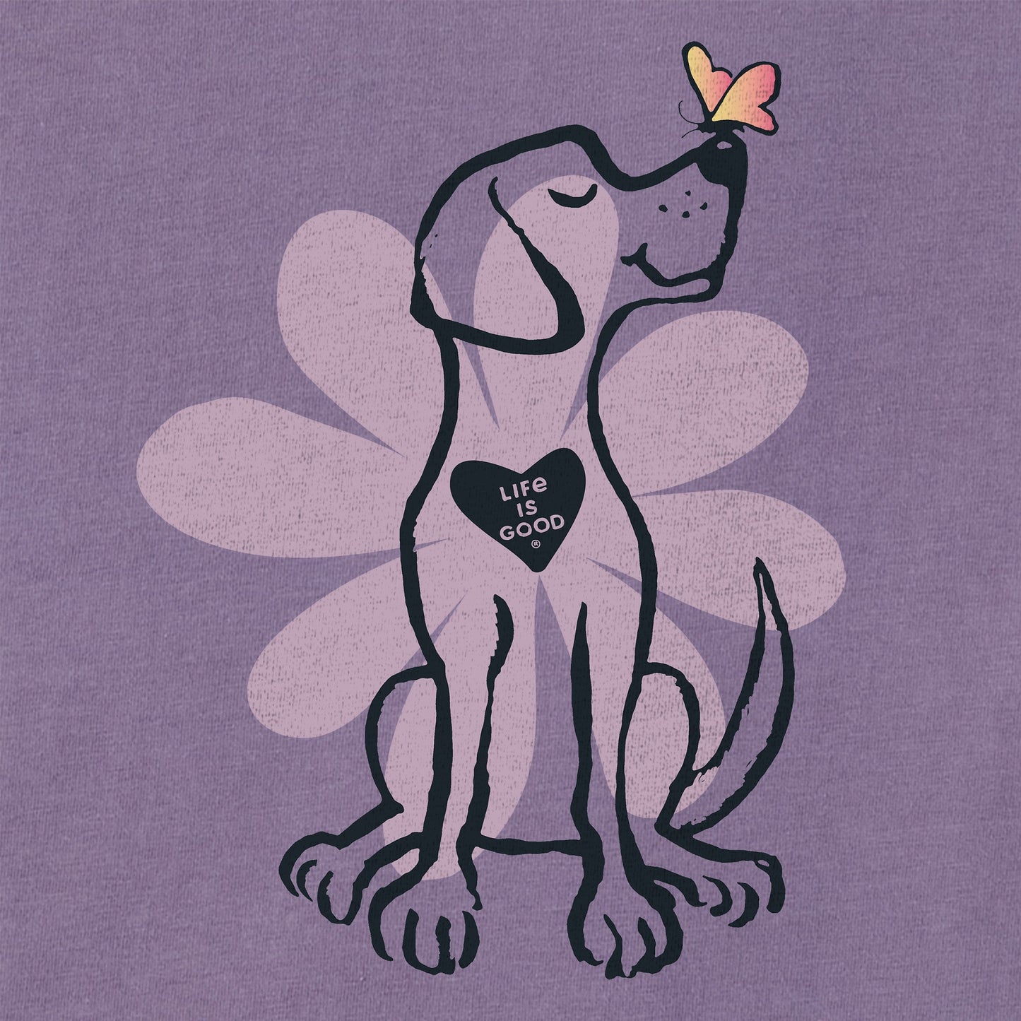 Women's Spring Daisy Dog Long Sleeve Crusher Vee