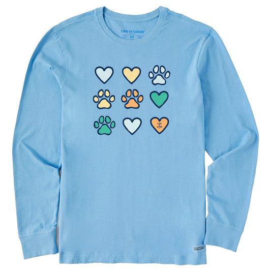 Men's Hearts & Paws Long Sleeve Crusher Tee