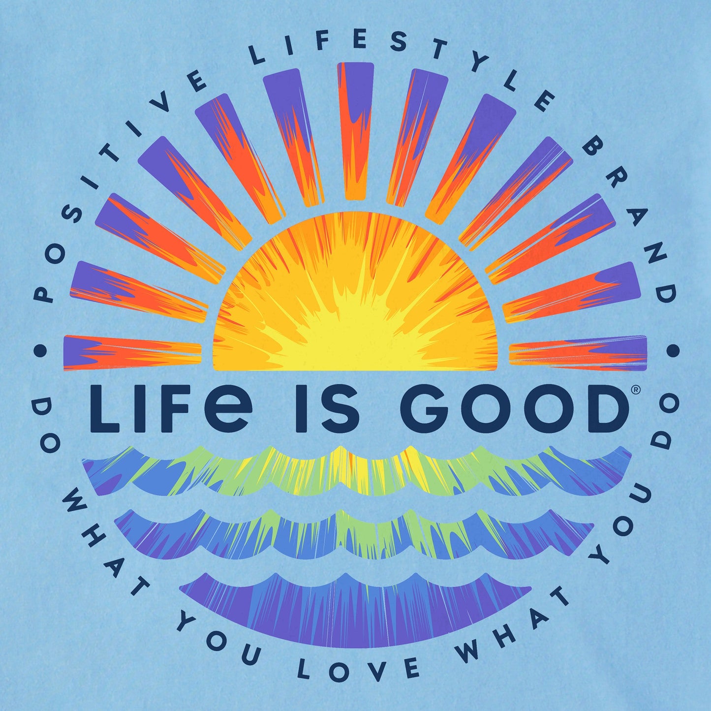 Men's Tie Dye Sunset Burst Long Sleeve Crusher Tee