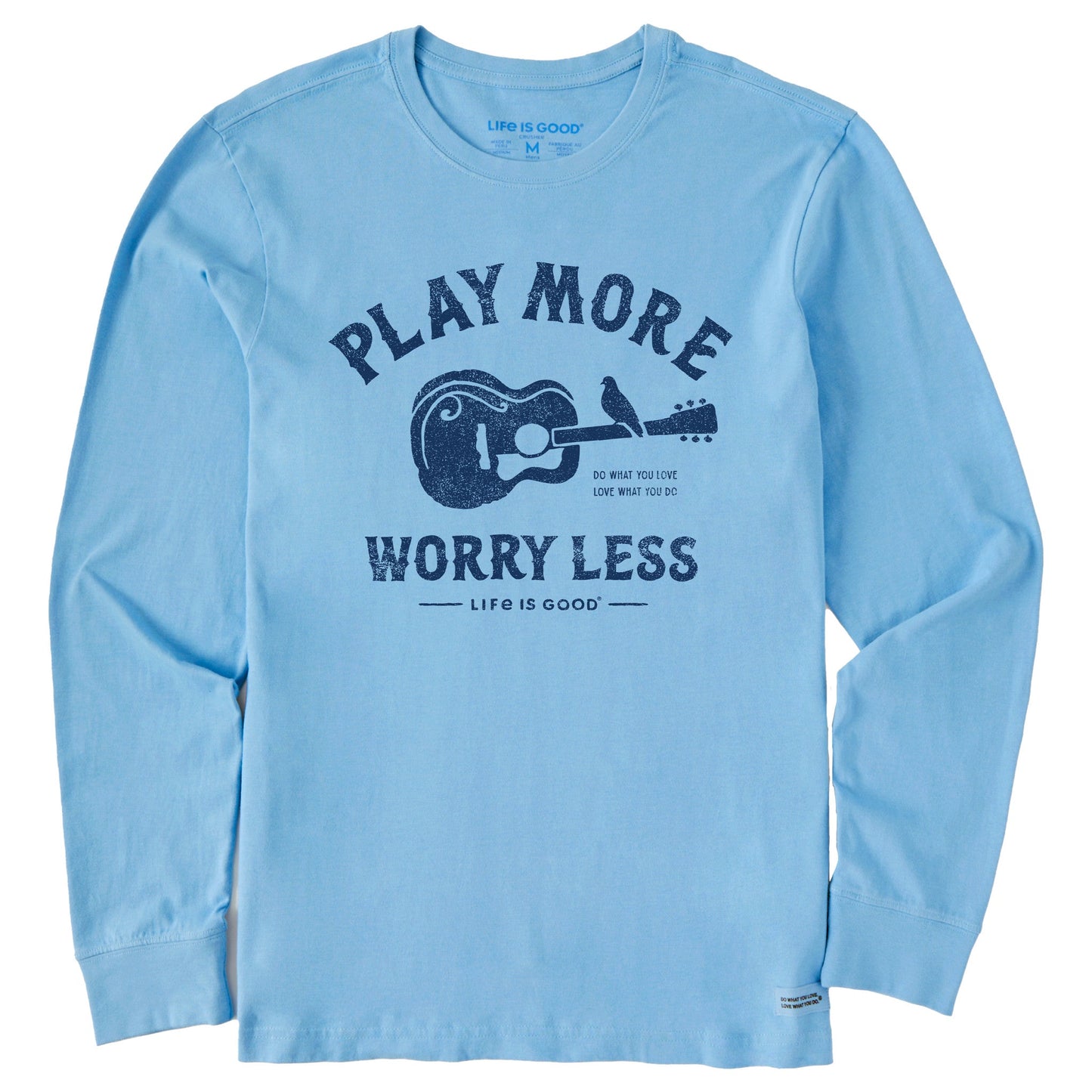 Men's Guitar Play More Long Sleeve Crusher Tee
