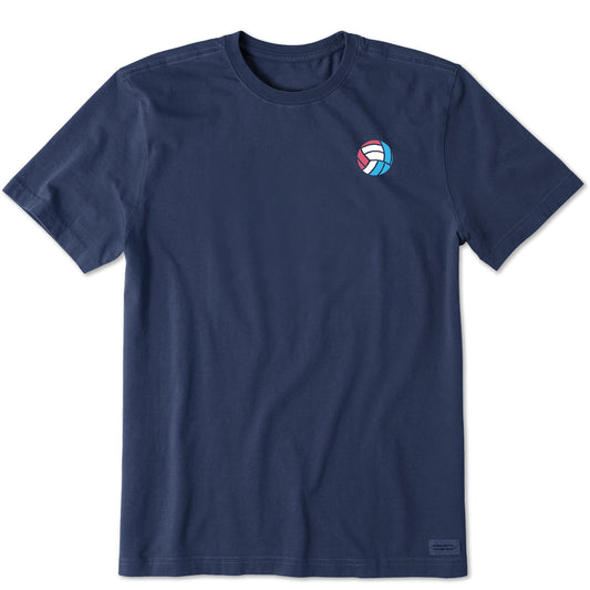 Men's Red White & Blue Volleyball Short Sleeve Tee