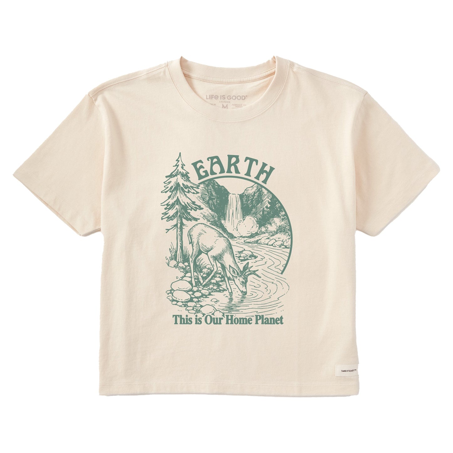 Women's Earth Home Planet Short Sleeve Crusher Boxy Tee