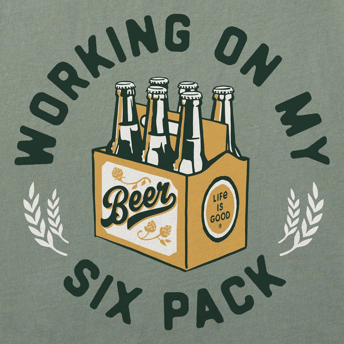 Women's Working on my Six Pack Short Sleeve Crusher Boxy Tee