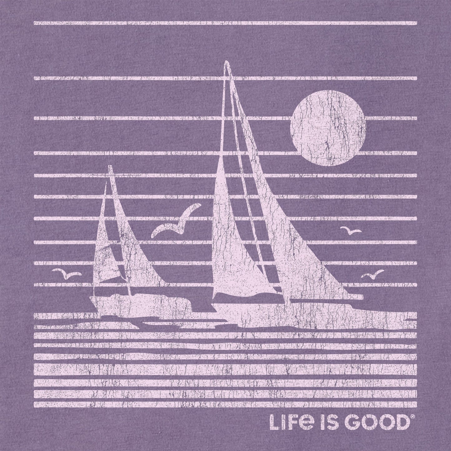 Women's Sailboat Stripes Short Sleeve Crusher Tee