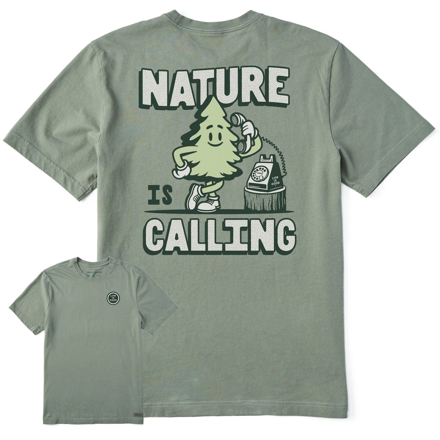 Men's Nature is Calling on the Phone Short Sleeve Tee