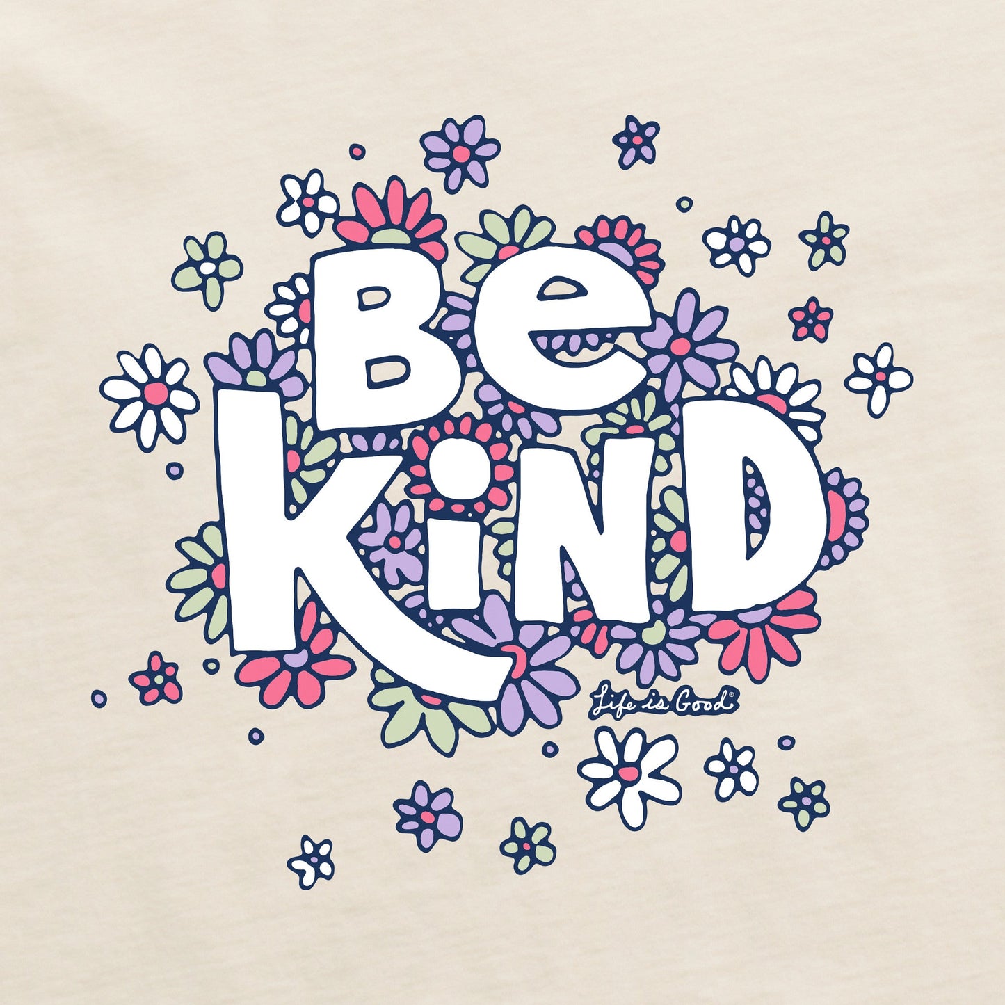 Women's Be Kind Flower Lines Simply True Fleece Hoodie