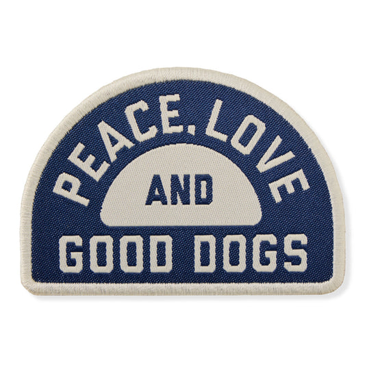 Adult Unisex Peace Love & Good Dogs Woven Patch