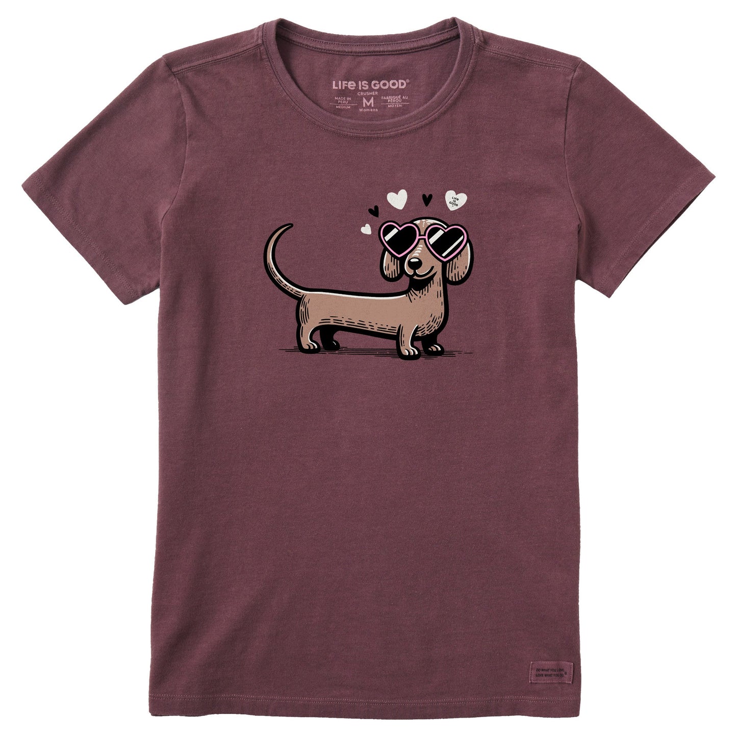 Women's Dachshund Love Short Sleeve Crusher Tee