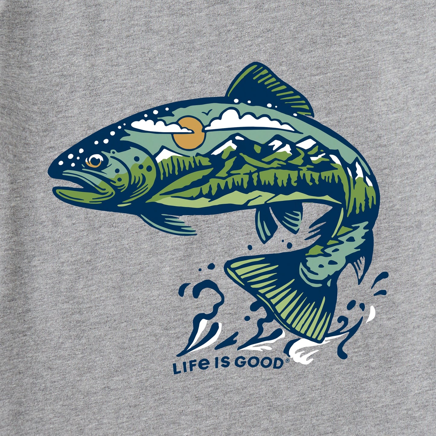 Men's Jumping Fishscape Short Sleeve Crusher Tee