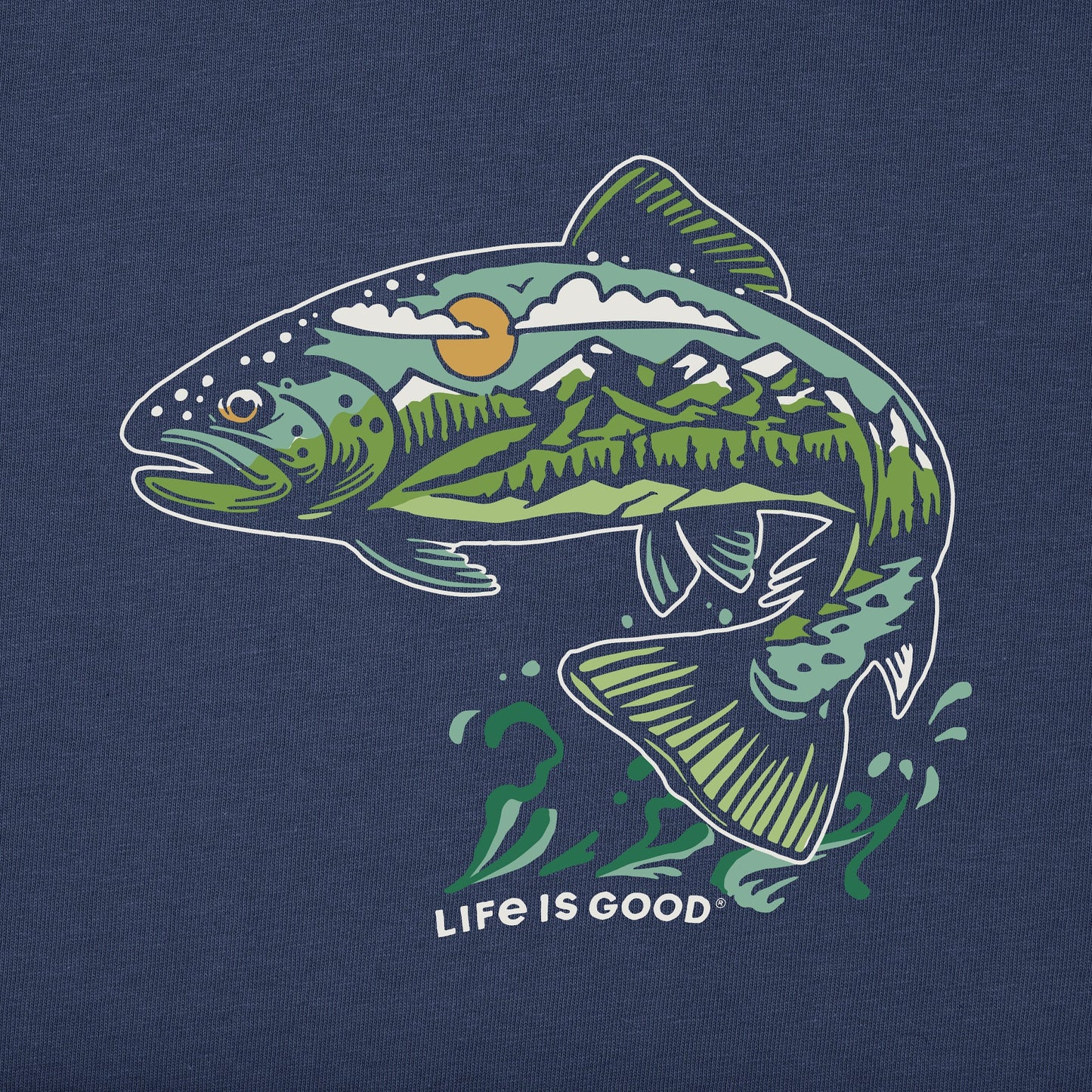 Men's Jumping Fishscape Short Sleeve Crusher Tee