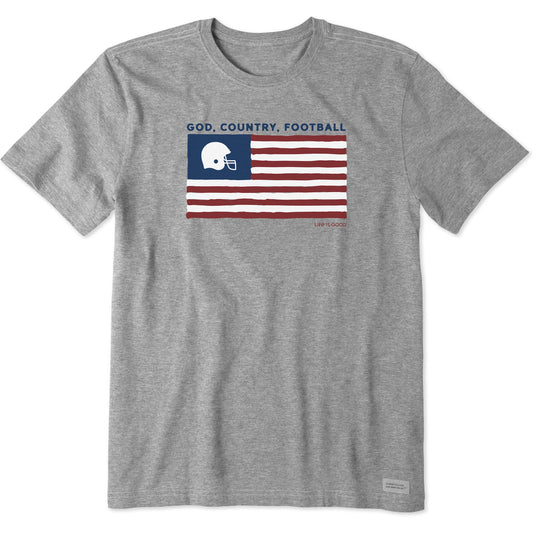 Men's God, Country, Football Short Sleeve Tee
