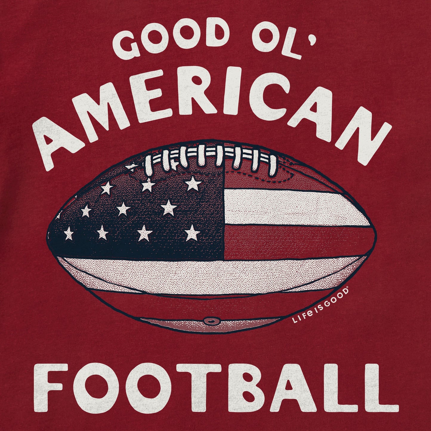 Men's Good Ol' American Flag Football Short Sleeve Crusher Tee