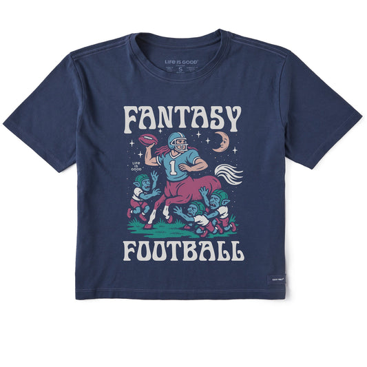 Women's Fantasy Football Centaur v. Goblins Short Sleeve Crusher Boxy Tee