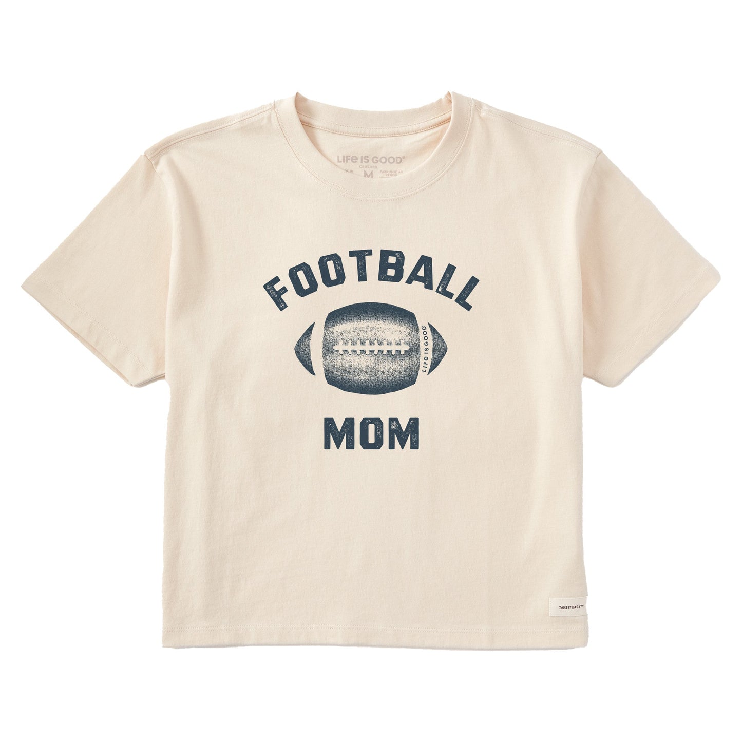 Women's Football Lovin' Mom Short Sleeve Crusher Boxy Tee