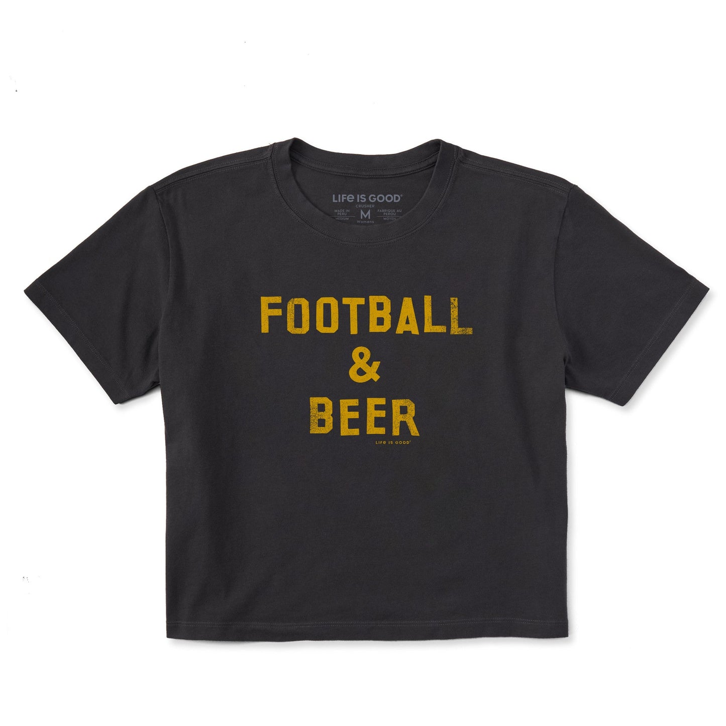 Women's Football Beer Short Sleeve Crusher Boxy Tee