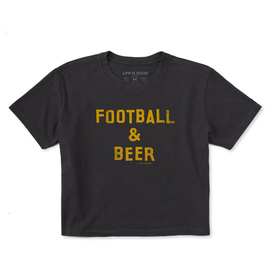 Women's Football Beer Short Sleeve Crusher Boxy Tee