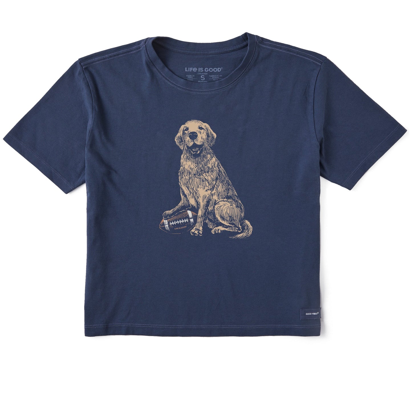 Women's Golden Football Short Sleeve Crusher Boxy Tee