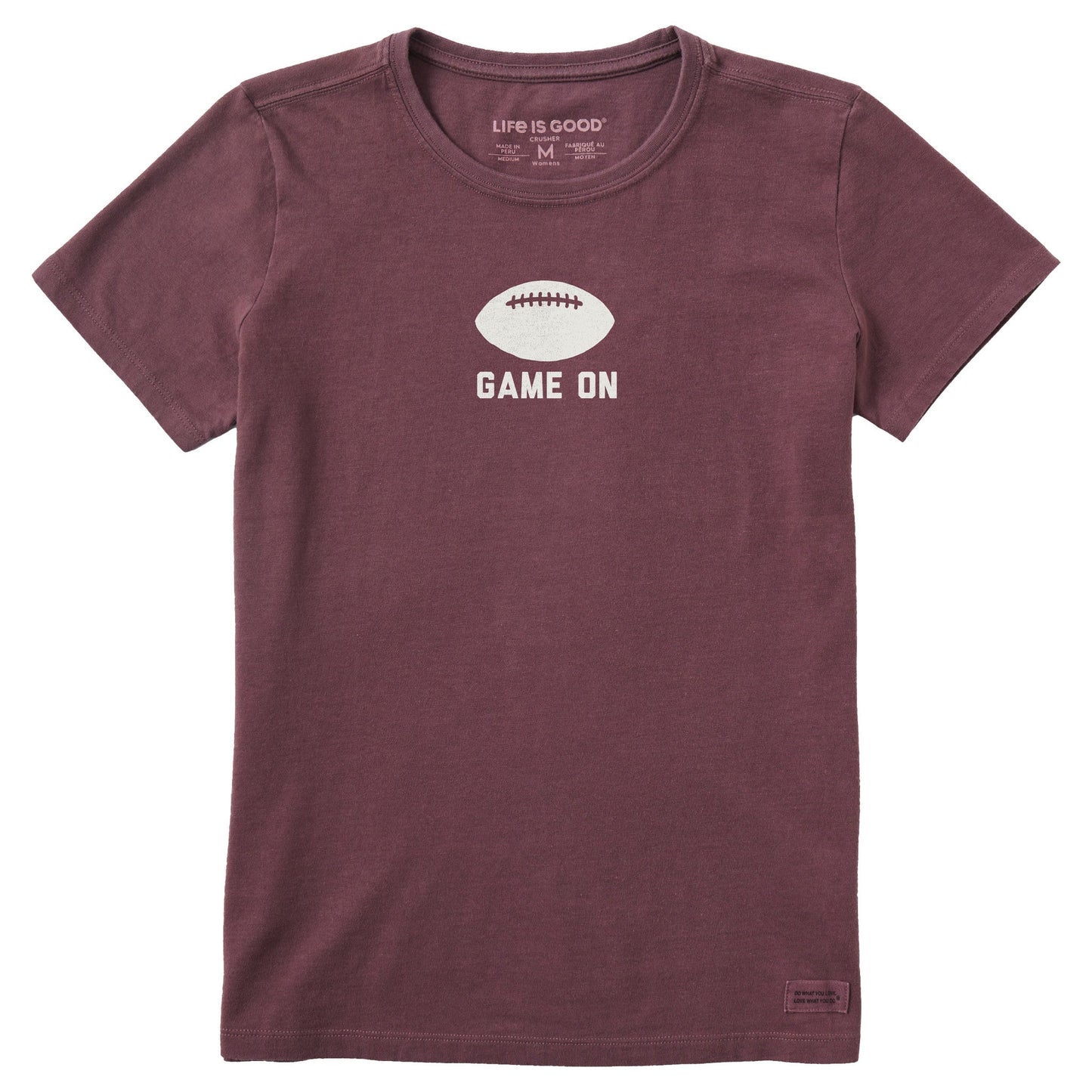 Women's Simple Game On Football Short Sleeve Crusher Tee