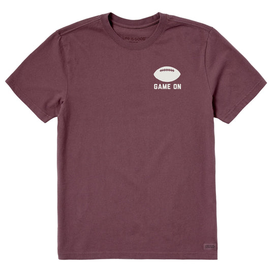 Men's Simple Game On Football Short Sleeve Crusher Tee