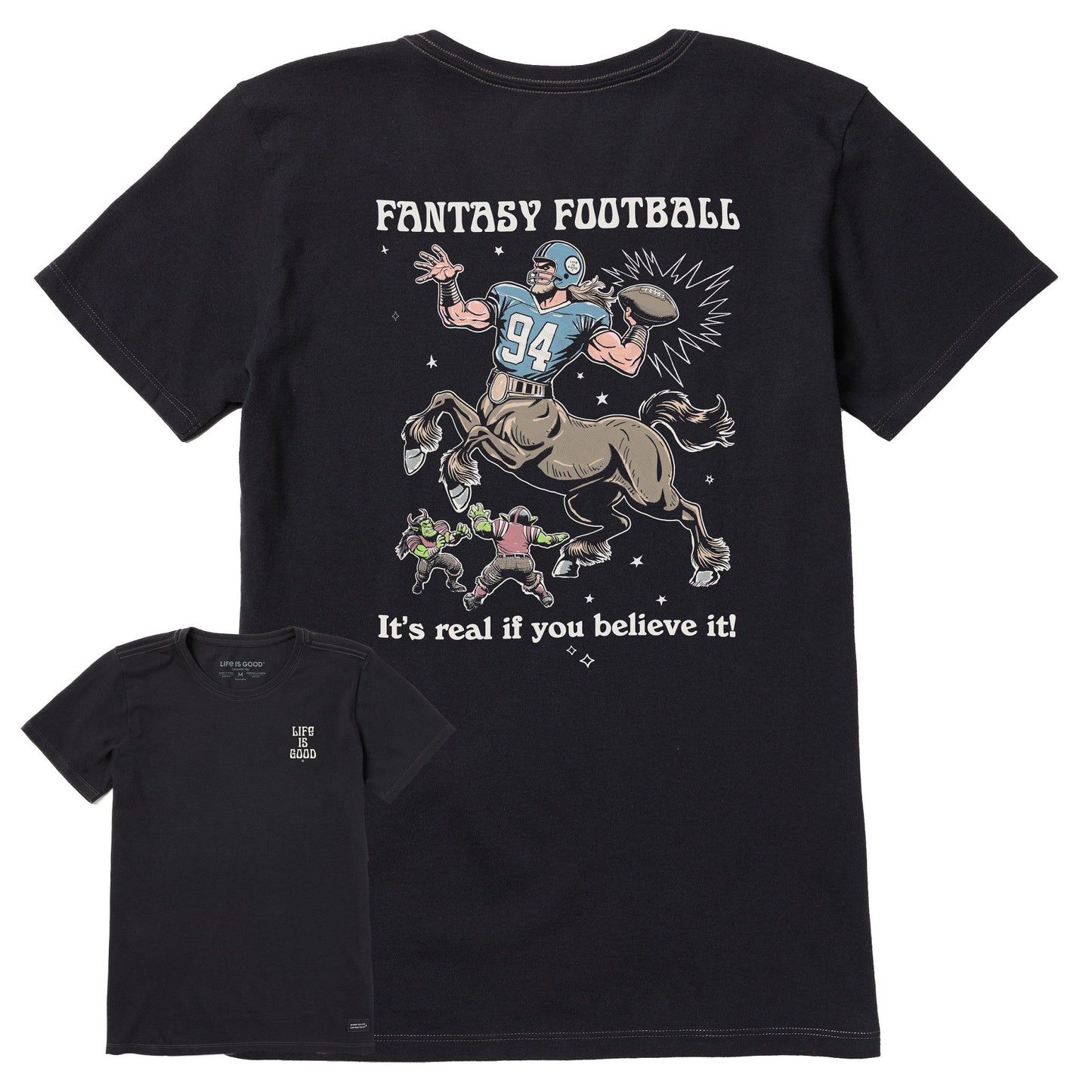 Women's Fantasy Football Centaur Goes Long Short Sleeve Tee