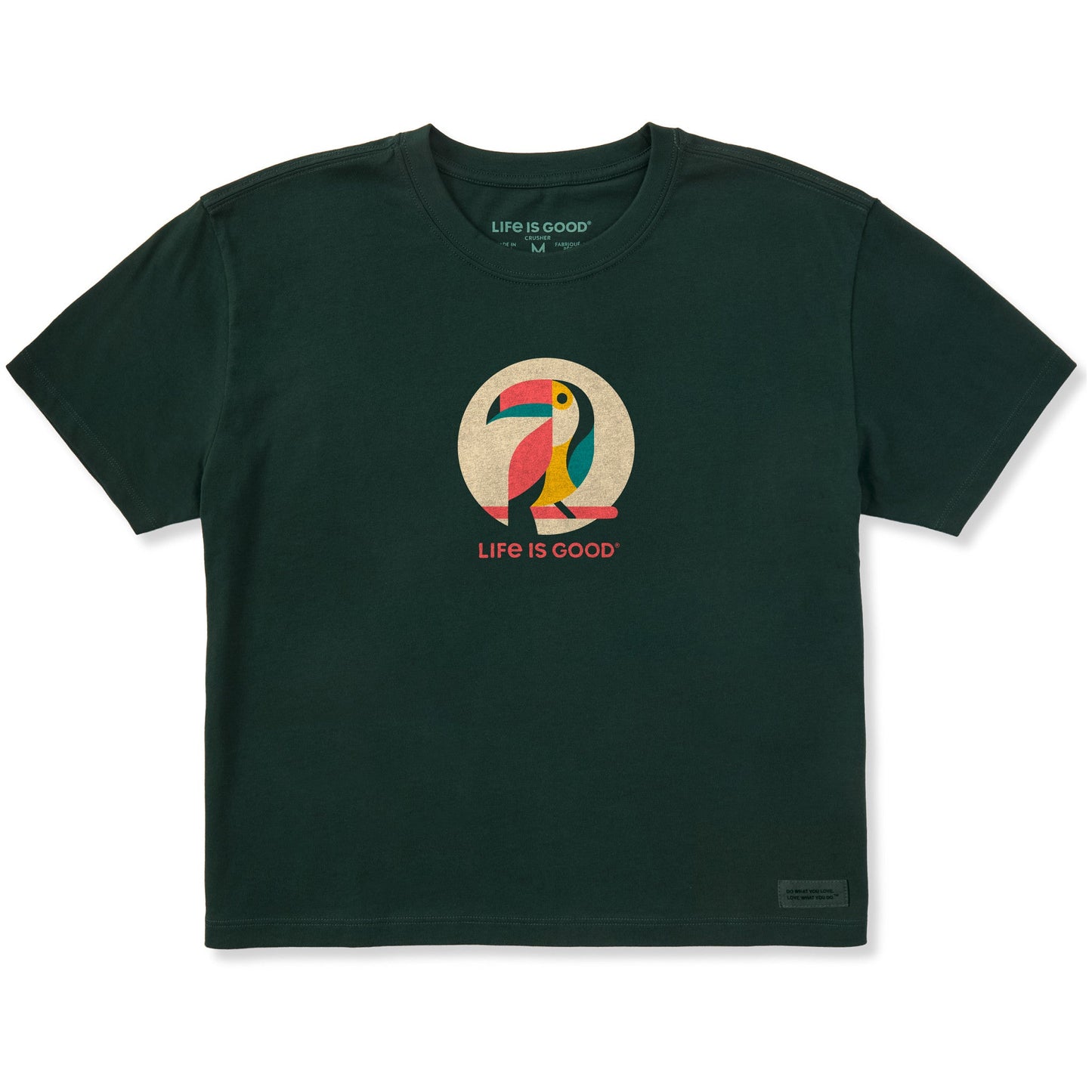 Women's Abstract Toucan Short Sleeve Crusher Boxy Tee