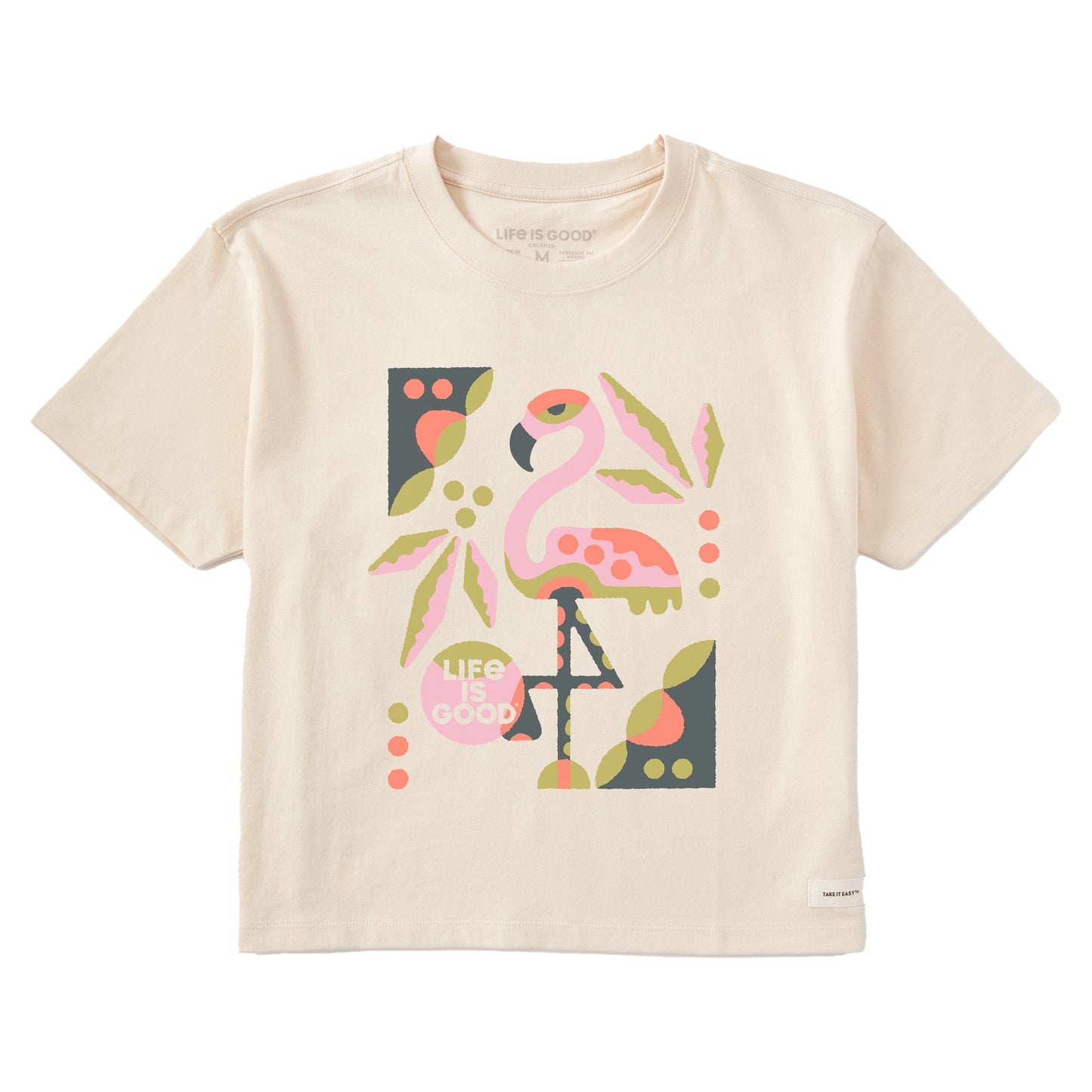 Women's Flamingo Short Sleeve Crusher Boxy Tee