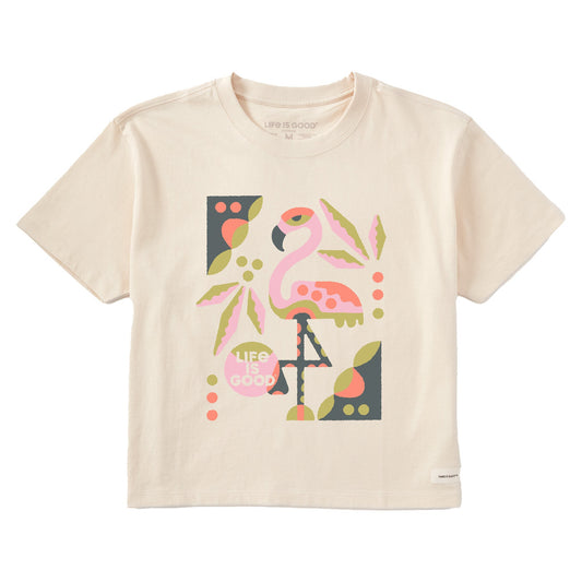 Women's Flamingo Short Sleeve Crusher Boxy Tee